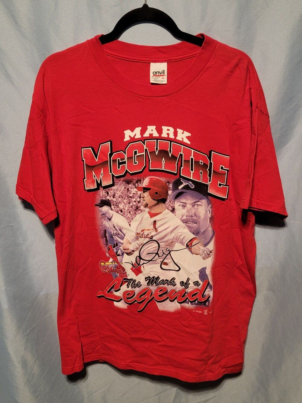 VTG 1998 St. Louis Cardinals Mark McGuire Mark of a Legend T-Shirt Size XL
